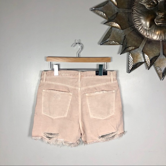 J. Brand High Rise Distressed Pink Jean Shorts - Picture 4 of 8